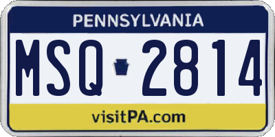 PA license plate MSQ2814