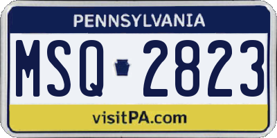 PA license plate MSQ2823