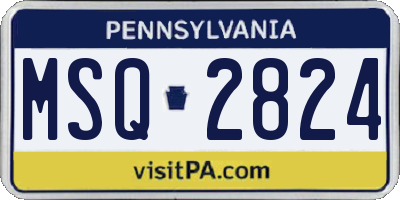 PA license plate MSQ2824