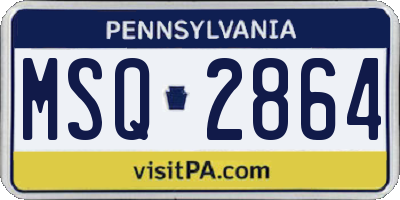 PA license plate MSQ2864