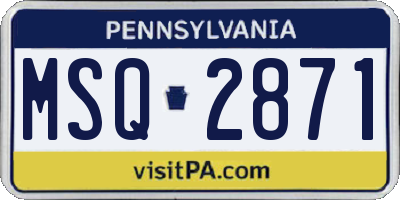 PA license plate MSQ2871