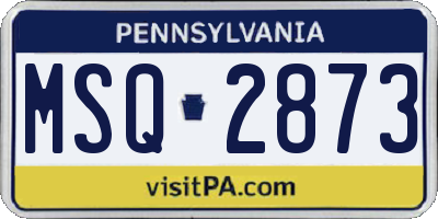 PA license plate MSQ2873