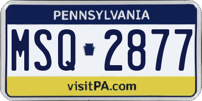 PA license plate MSQ2877
