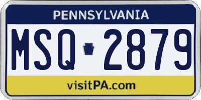 PA license plate MSQ2879