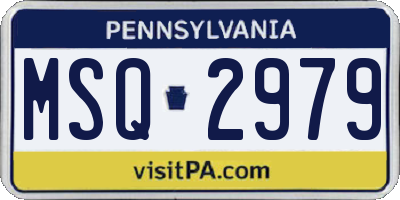 PA license plate MSQ2979
