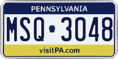 PA license plate MSQ3048