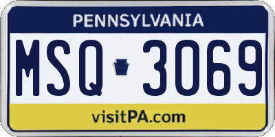 PA license plate MSQ3069