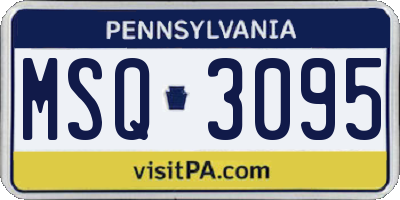 PA license plate MSQ3095