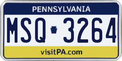 PA license plate MSQ3264