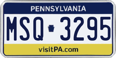 PA license plate MSQ3295