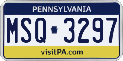 PA license plate MSQ3297