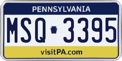 PA license plate MSQ3395