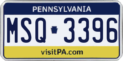 PA license plate MSQ3396