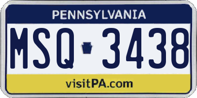 PA license plate MSQ3438