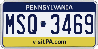 PA license plate MSQ3469