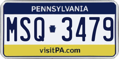 PA license plate MSQ3479
