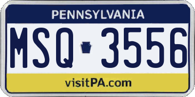 PA license plate MSQ3556