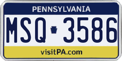 PA license plate MSQ3586