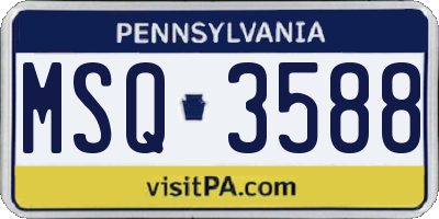 PA license plate MSQ3588