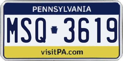 PA license plate MSQ3619
