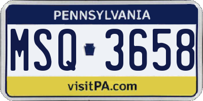 PA license plate MSQ3658