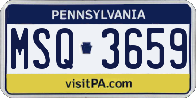 PA license plate MSQ3659