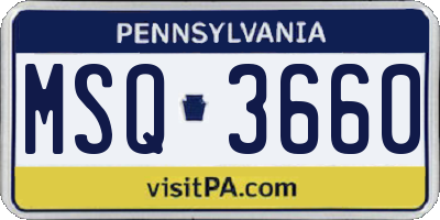 PA license plate MSQ3660