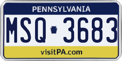 PA license plate MSQ3683