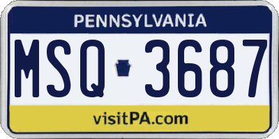 PA license plate MSQ3687