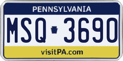 PA license plate MSQ3690