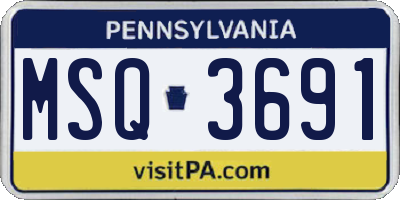 PA license plate MSQ3691