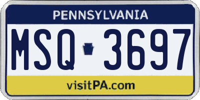 PA license plate MSQ3697