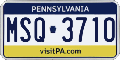 PA license plate MSQ3710