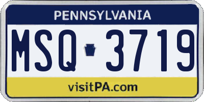 PA license plate MSQ3719