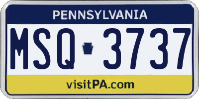 PA license plate MSQ3737