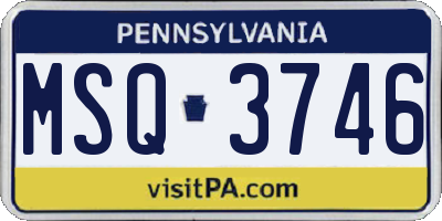 PA license plate MSQ3746