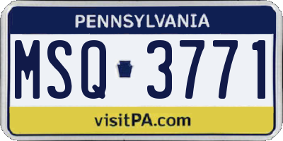 PA license plate MSQ3771