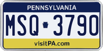 PA license plate MSQ3790