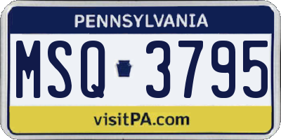 PA license plate MSQ3795