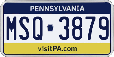 PA license plate MSQ3879