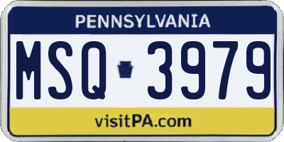 PA license plate MSQ3979