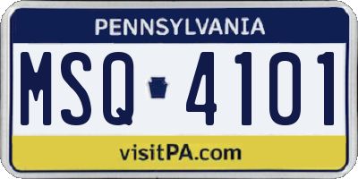 PA license plate MSQ4101