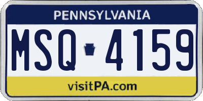 PA license plate MSQ4159