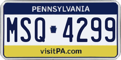 PA license plate MSQ4299