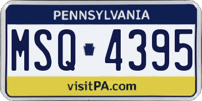 PA license plate MSQ4395