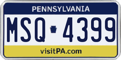 PA license plate MSQ4399