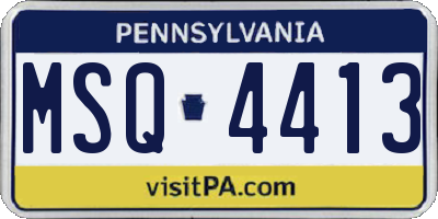 PA license plate MSQ4413