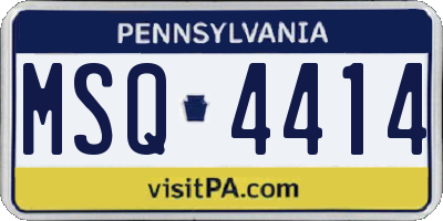 PA license plate MSQ4414