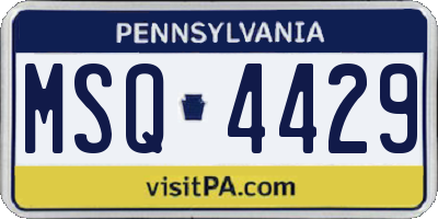 PA license plate MSQ4429