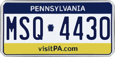 PA license plate MSQ4430